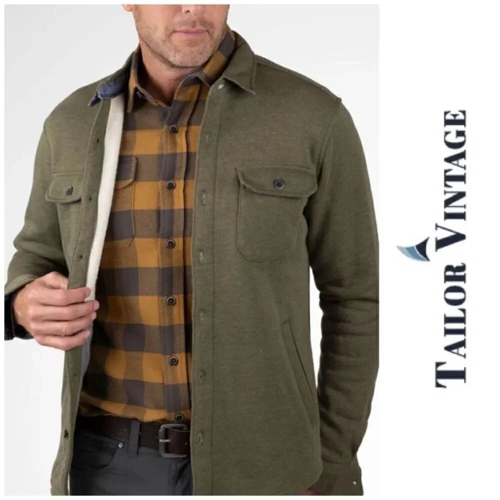 TAILOR VINTAGE 🎉HP🎉 NWT - M Sz S/Sherpa Fleece Shirt Jacket/Forest Night Heather